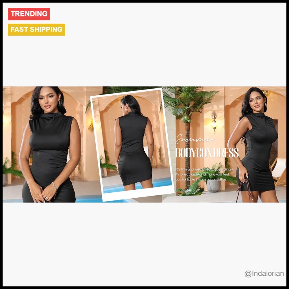 Polyester Elastane Ruched Bodycon Mini Dress Cock… - image 6